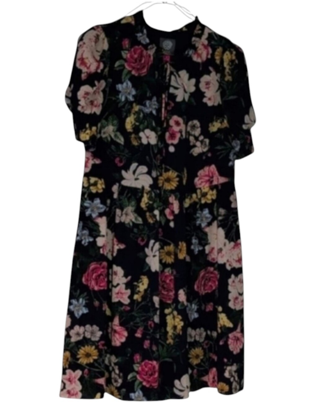 Vince Camuto High Neck Navy Floral Dress Size 8